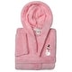 preview thumbnail 1 of 17, Sweet Kids 100% Polyester SUPER PLUSH Double Brushed Hooded Bathrobe - SNOWMAN Pink - L