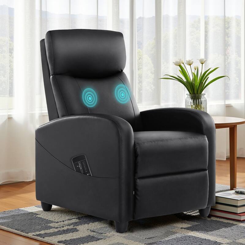 Recliner Massage Small Home Theater Seating Adjustable Recliner Chair for Living Room & Aldult - Black