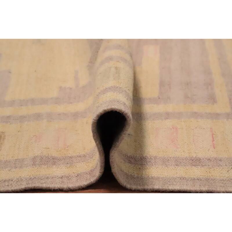 Hand Woven Oriental 100% Wool Carpet Southwestern Tribal Yellow & Gold Kilim Area Rug - 5' 11'' X 4' 0''