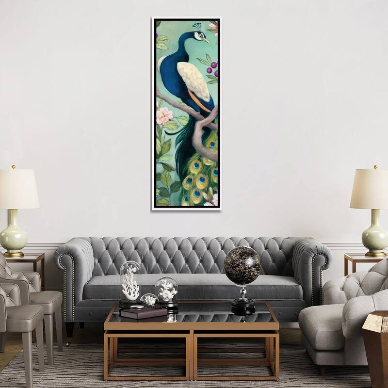 iCanvas "Pretty Peacock I" by Julia Purinton Framed Canvas Print