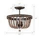 preview thumbnail 14 of 14, Bohemia 3 - Light 15" Wood Beaded Semi Flush Mount Ceiling Light