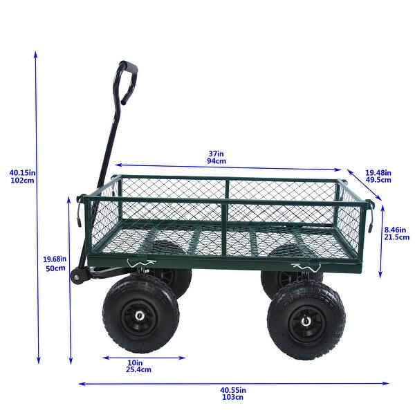 Green Garden Carts Transport Firewood Wagon Cart Foldable Wagon Trolley