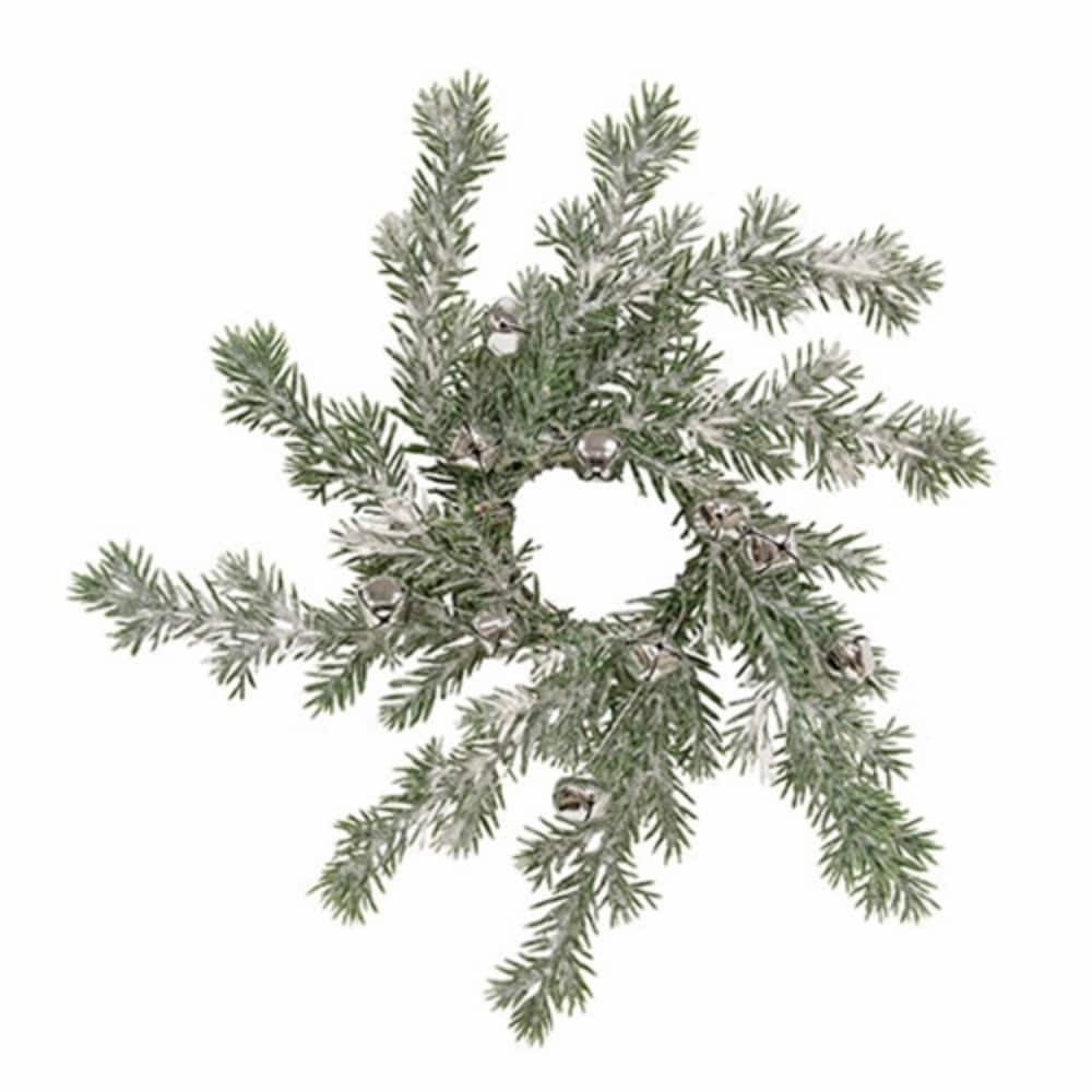 Snowy Silver Bells Candle Ring Winter Table Decor