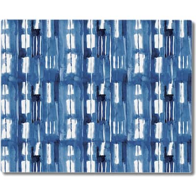 Indigo Lines 3mm Heat Tolerant Tempered Glass Cutting Board 15” x 12” Manufactured in the USA Dishwasher Safe