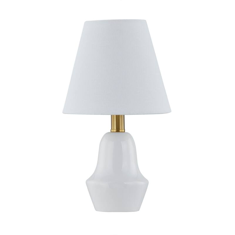 Andi 12" Mini Lamp with Linen Shade, White (Set of 2)