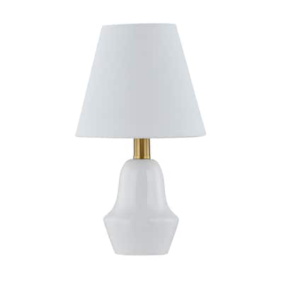 Andi 12" Mini Lamp with Linen Shade, White (Set of 2)