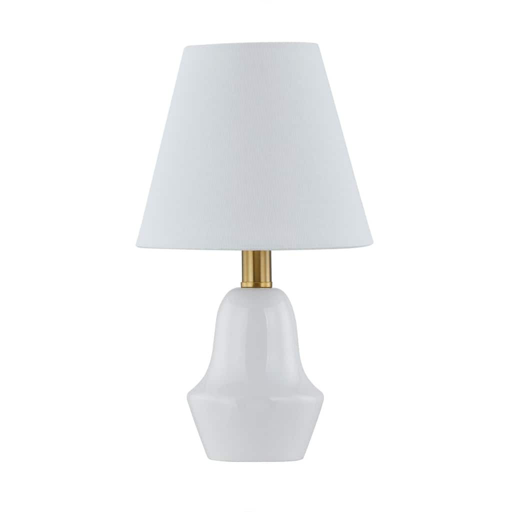 Andi 12" Mini Lamp with Linen Shade, White (Set of 2)