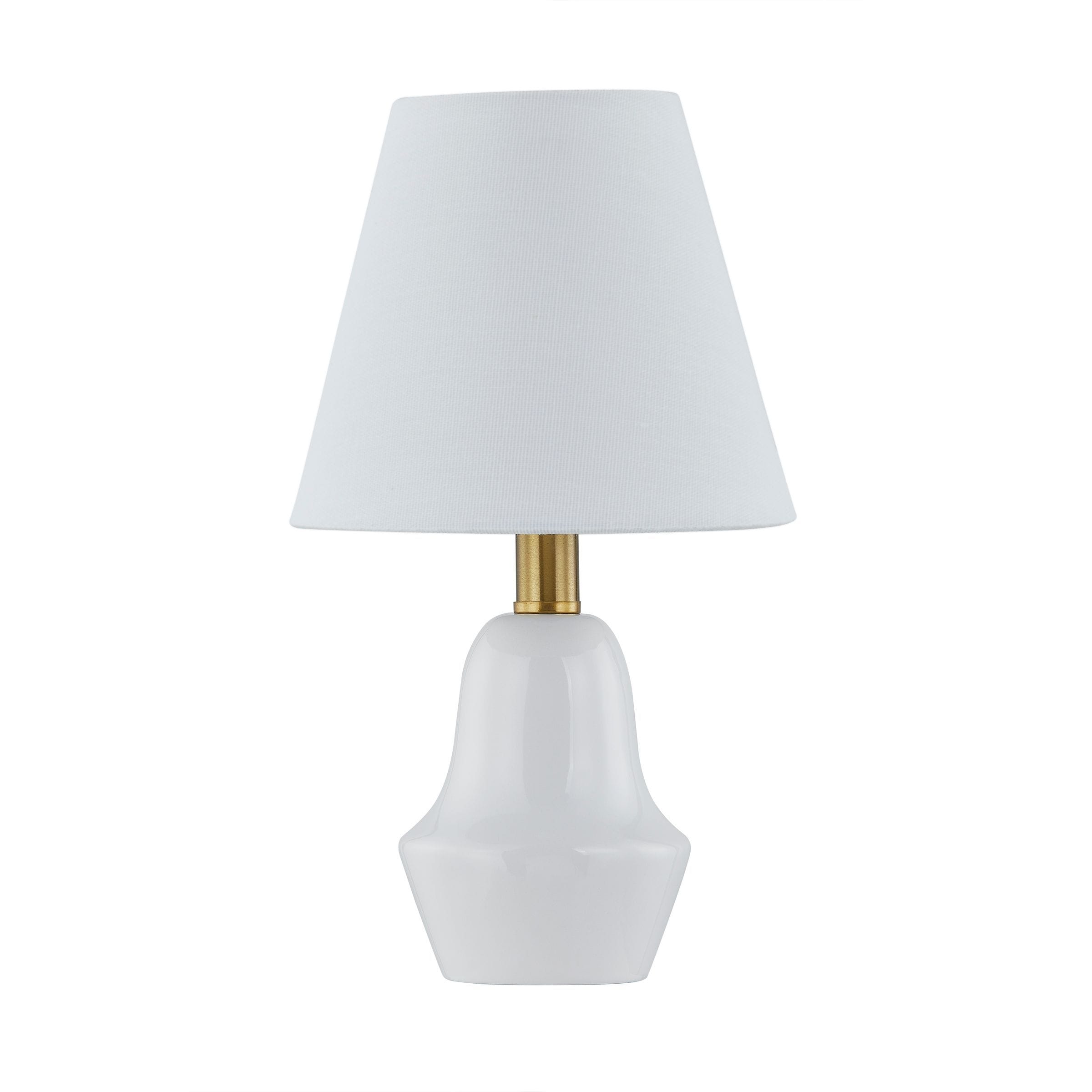 Andi 12" Mini Lamp with Linen Shade, White (Set of 2)