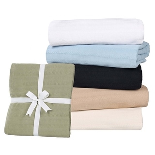 Superior Clara Cotton Textured Striped Lightweight Woven Blanket