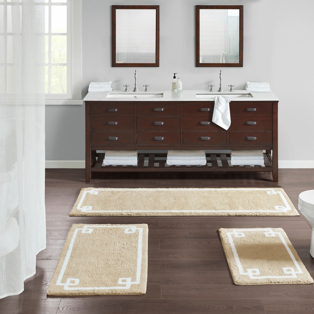Lux Double Sink Bath Mat, White  Bath mat, Double sink bathroom