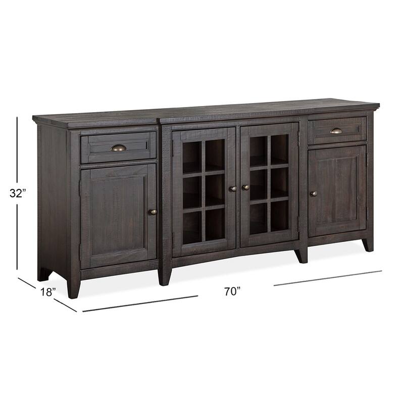 Magnussen Home Westley Falls Graphite 70" Console - 70"W x 18"D x 32"H