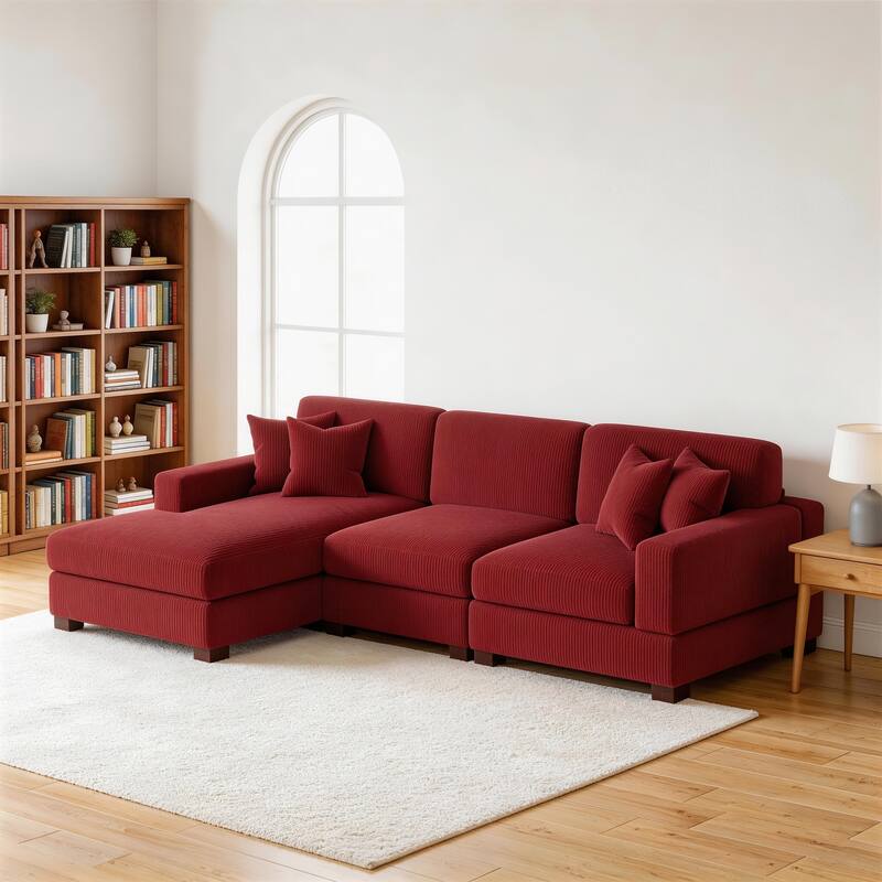 Oversized L-shaped Modular Sectional Sofa with Chaise Lounge