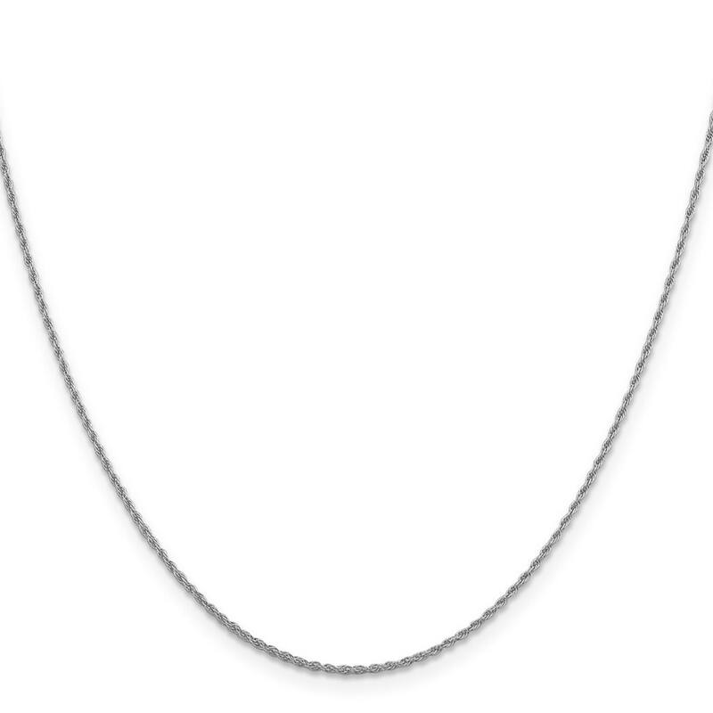 Curata 1.3mm 14k White Gold Lobster Claw Closure Pendant Rope - 18 Inch