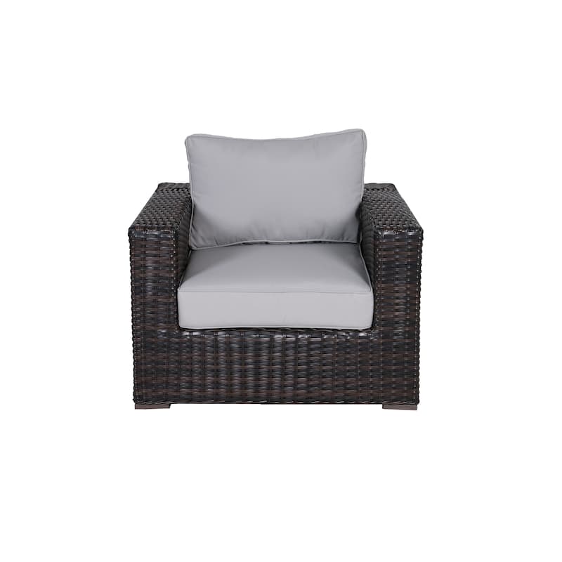 Teva Furniture Santa Monica Espresso Brown Frame Love Seat Set with Cushions.
