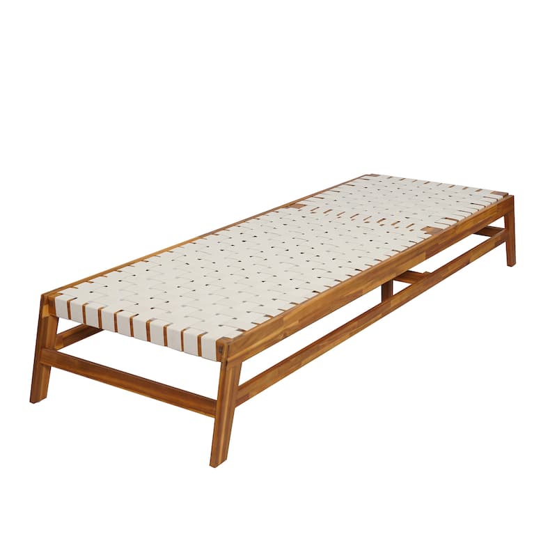 Christopher Knight Home Benfield Outdoor Acacia Wood and Rope Chaise Lounge