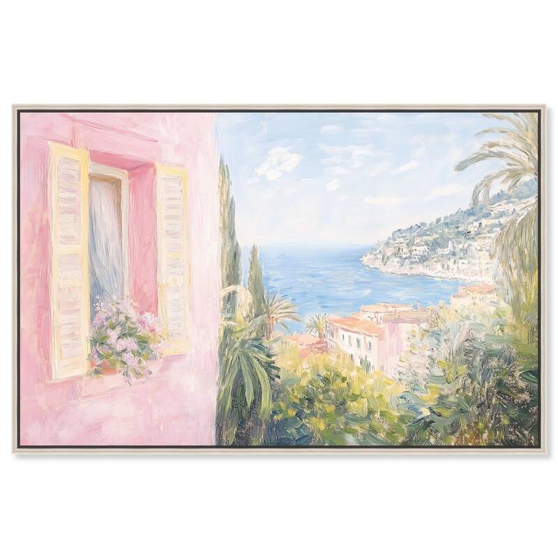 Mediterranean Pink Canvas by Art Remedy - Silver - 45" x 30"