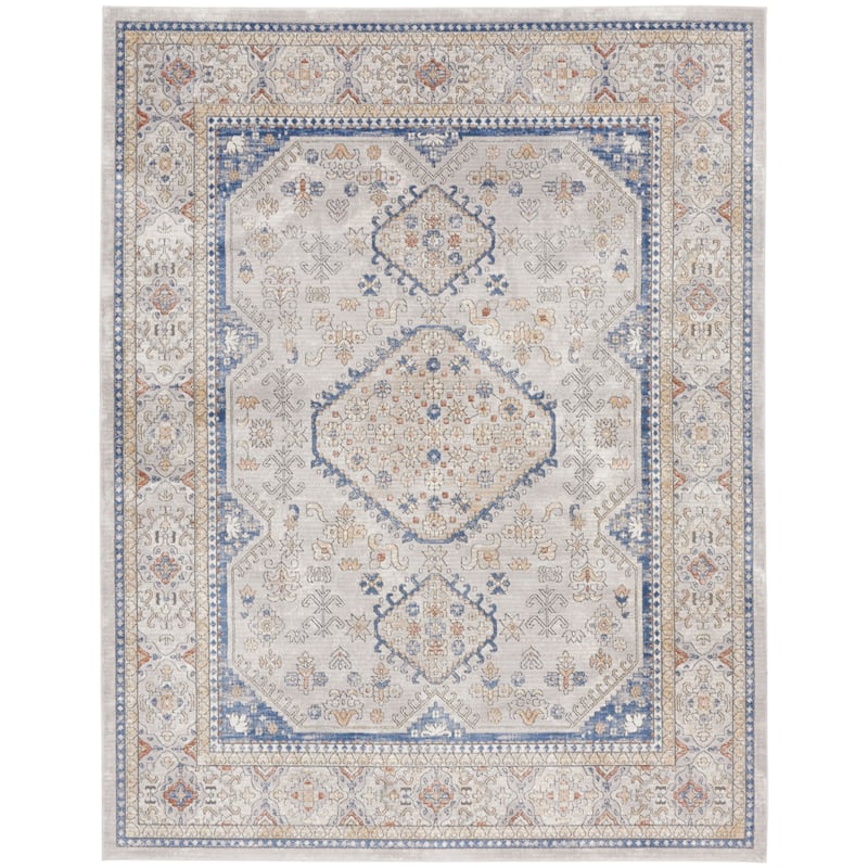 New Concept Washables Series 4 Indoor only Persian Area Rug - 7' 10" x 9' 10" - Grey/Blue - Rectangle