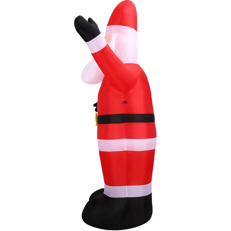 Christmas Time 10-Ft. Pre-Lit Inflatable Santa Claus Outdoor Christmas Decoration