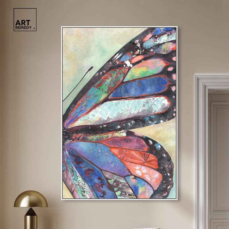 Art Remedy Butterfly Part Ii Framed Butterfly 1 Piece Canvas Wall Art