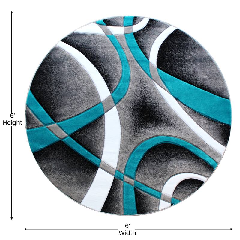 Modern Ribboned Design High-Low Pile Abstract Area Rug