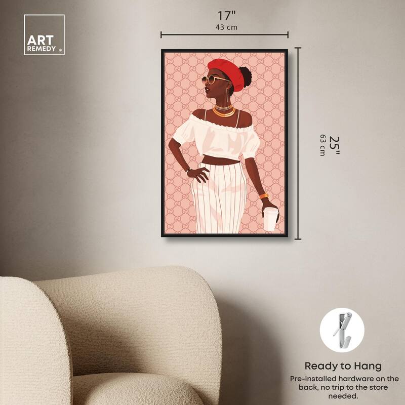 Her Stylish Coffee Look Canvas by Art Remedy