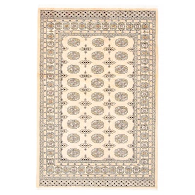 ECARPETGALLERY Hand-knotted Peshawar Bokhara Beige Wool Rug - 4'7 x 6'8