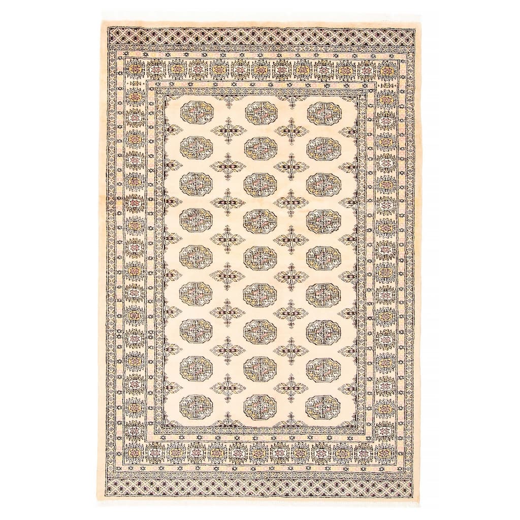 ECARPETGALLERY Hand-knotted Peshawar Bokhara Beige Wool Rug - 4'7 x 6'8