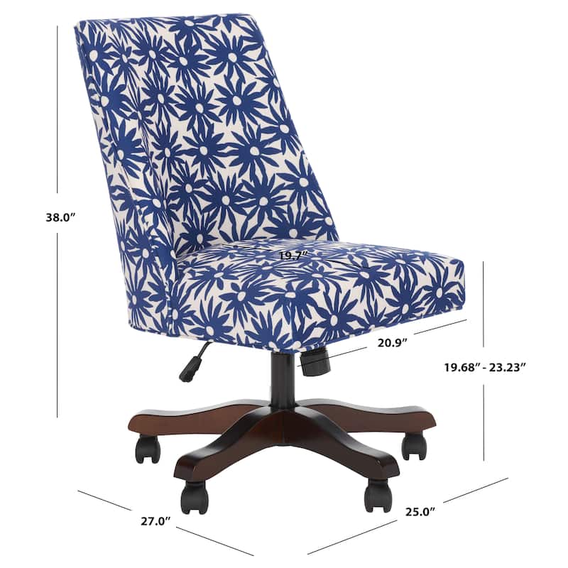 SAFAVIEH Meggan Desk Chair - 25Wx27Dx38H - Navy Flower