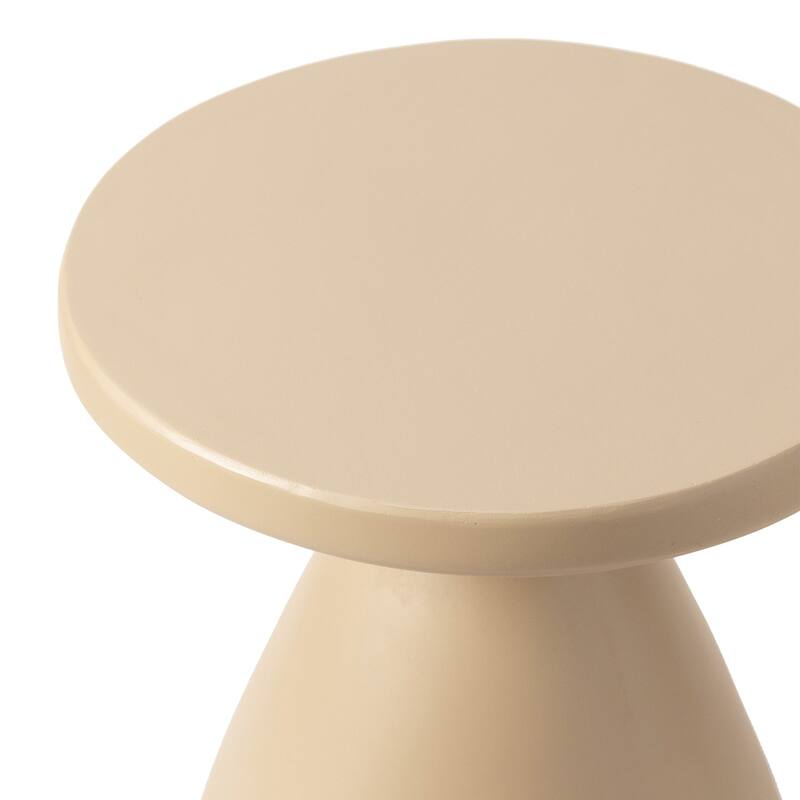 Dune 17-Inch Round Side Table in Fiberstone Accent End Table for Indoor and Outdoor Patio Use