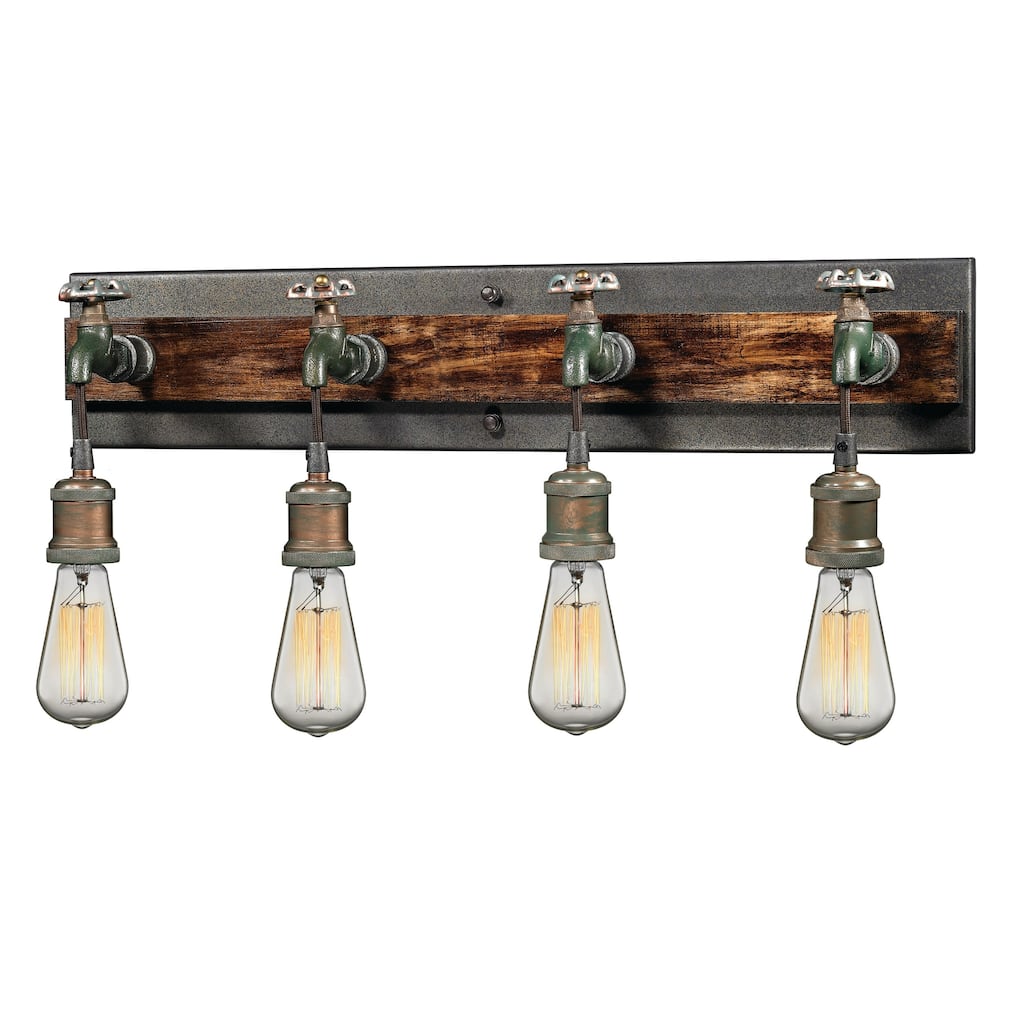 Wide 4-Light Vanity Light - 26" - Multi-tone Weathered Finish