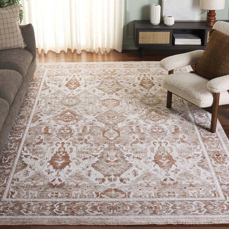 SAFAVIEH Kendal Magdolna Traditional Rug - Ivory/Rust Beige - 5'3" x 7'6"