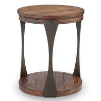Yukon Industrial Bourbon And Aged Iron Round Coffee Table With Casters Overstock 19844004
