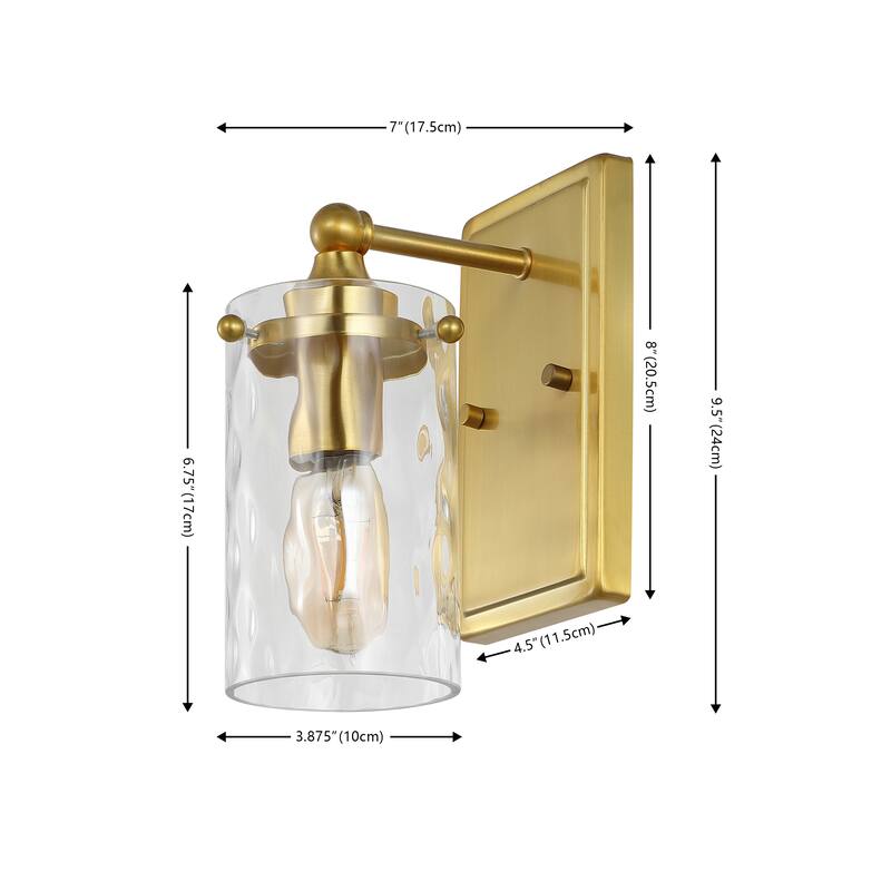 SAFAVIEH Lighting Jobie 7-inch Glass Shade Wall Sconce with Bulbs (Set of 2) - 7 in. W x 4.5 in. D x 9.5 in. H