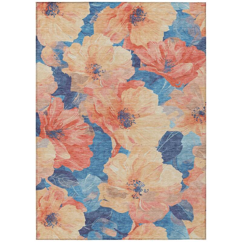 HomeRoots Floral Transitional Rectangle Outdoor Rug