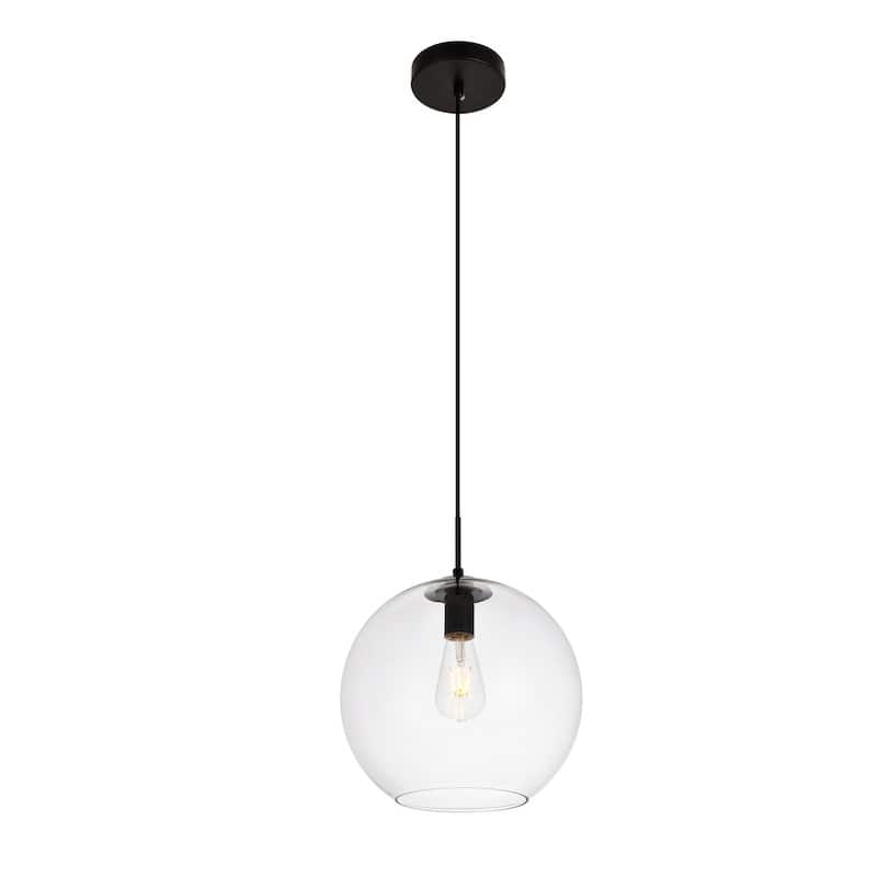 Placido Collection Pendant D11.8 H11.4 Lt:1 Black and Clear Finish