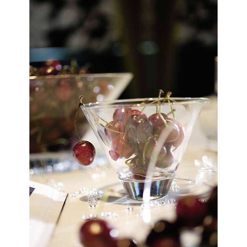 Glass Martini Stemless Glasses-Set of 6-11 Oz.