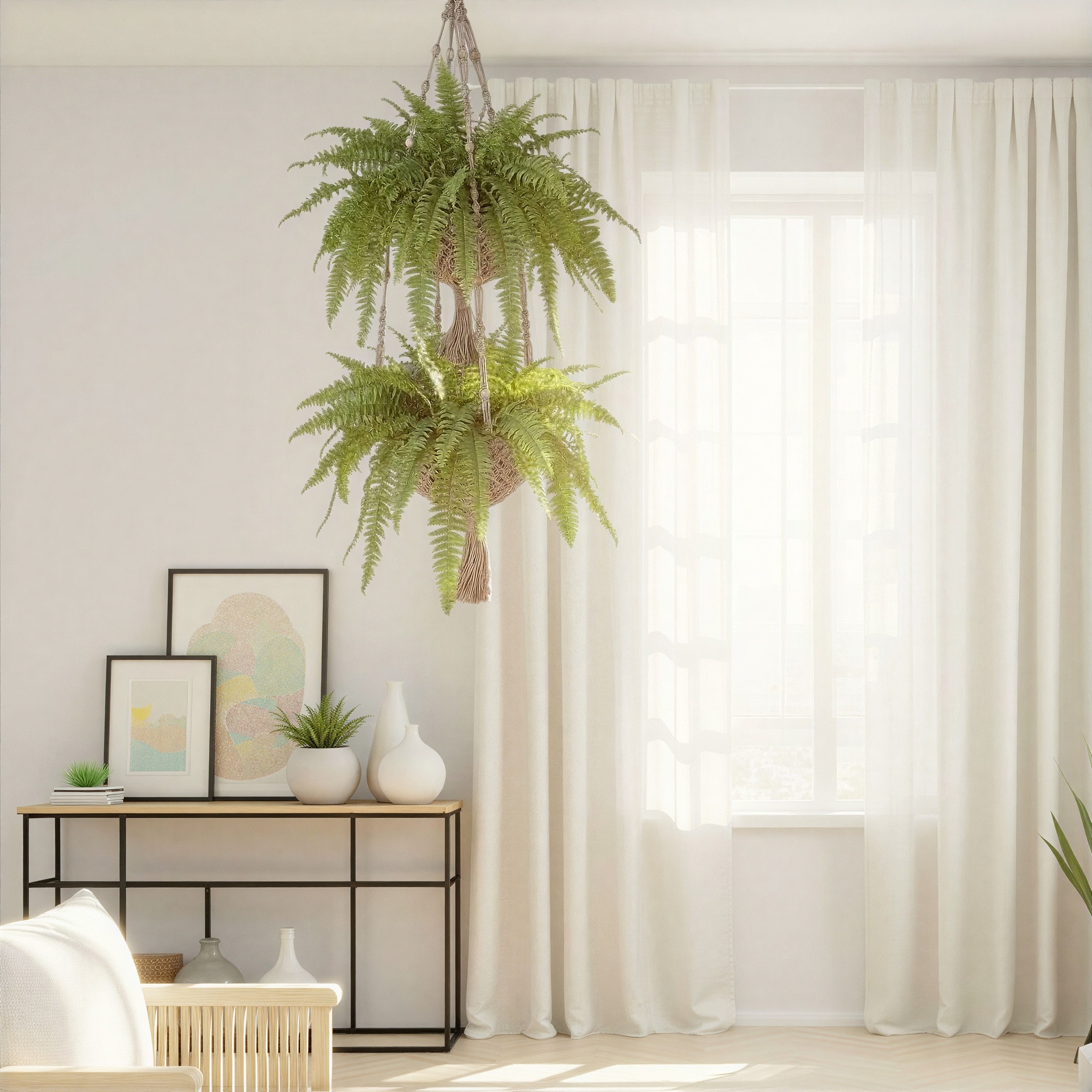 Hand-Woven Jute Macrame 2-Tier Plant Hanger