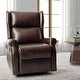 preview thumbnail 32 of 98, Baksoho Faux Leather Manual Swivel Recliner with Metal Base BROWN