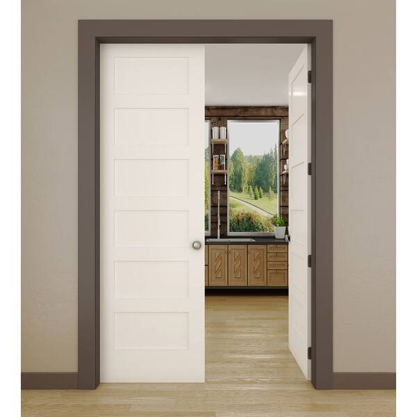 Frameport Shk Pd F6p 8x2 1 2 Shaker 30 By 96 Flat 6 Panel Interior Slab Passage Door Primed