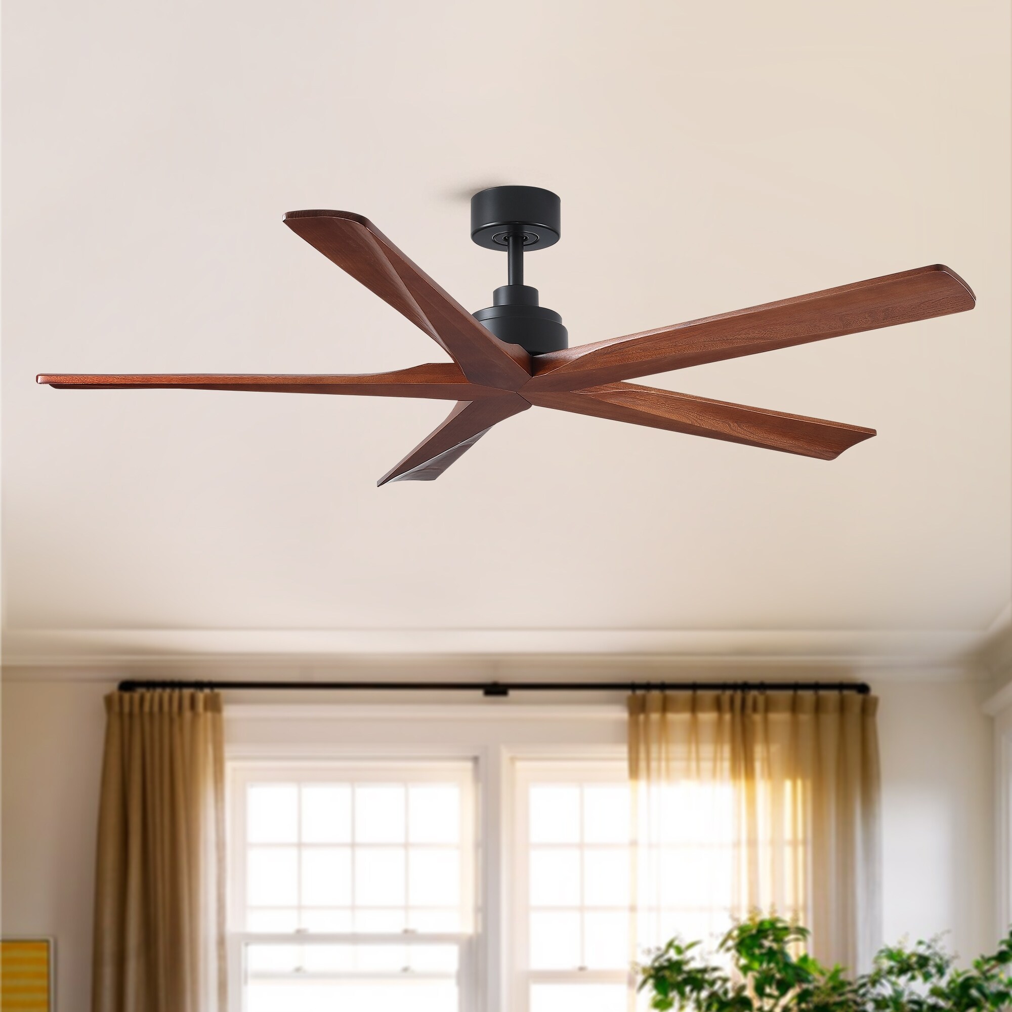 60 Inch Indoor/Outdoor Ceiling Fan without Light, 5 Blades 6-Speed