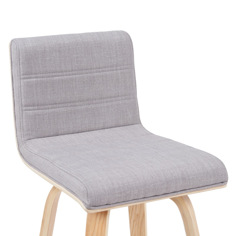 Skara Mid-Century Swivel Counter Stool, Upholstered Counter Height Chair with Bentwood Legs
