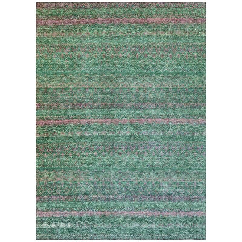 HomeRoots Striped Transitional Rectangle Outdoor Rug