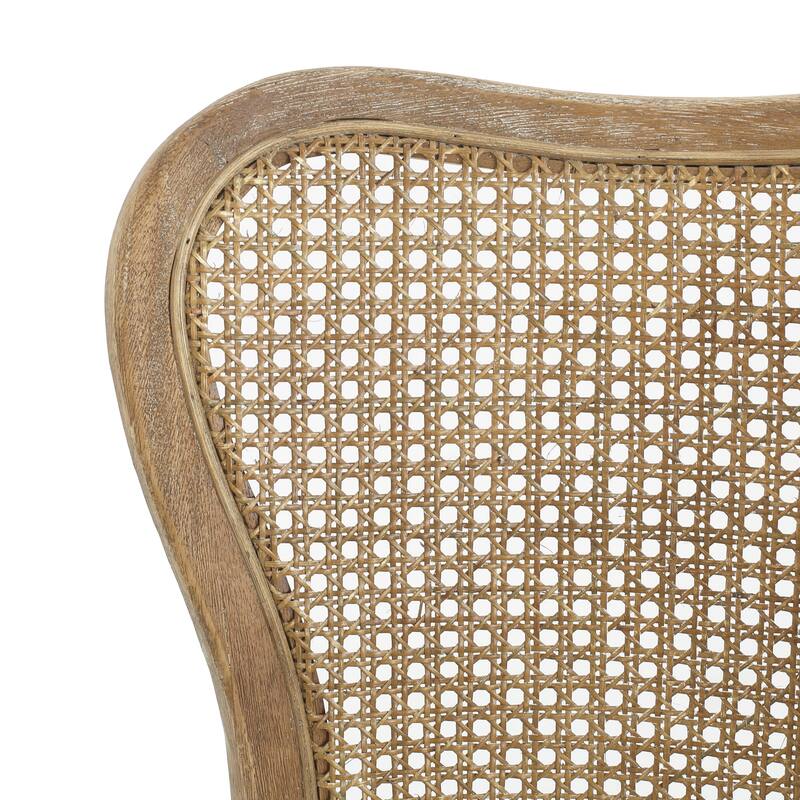 Vintage Dining Chairs Set of 2 with Cane Detail and Upholstered Seat