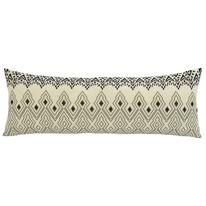 Ikat Embroidered 14" x 36" Decorative Pillow