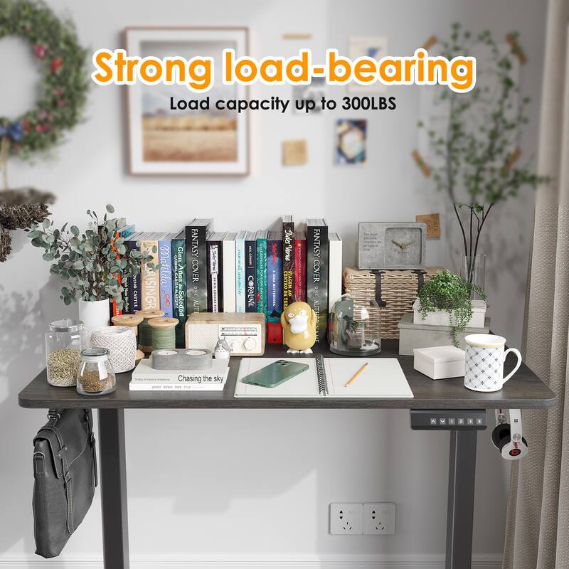 Electric Standing Desk Adjustable Height Sit Stand Home Office Desk with Splice Board