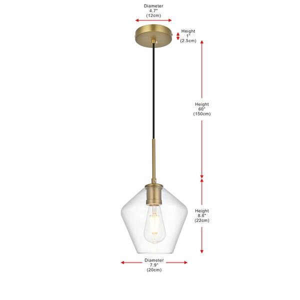 Elegant Lighting Gene Single Light 8" Wide Mini Pendant with Clear