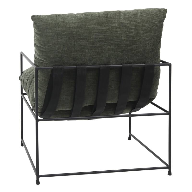 Brooks Black Iron Hammock Style Occasional Chair with Cushion