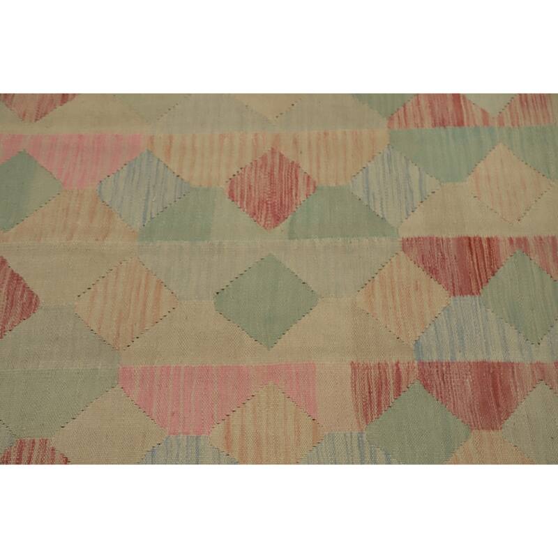 Hand Woven Oriental 100% Wool Carpet Southwestern Tribal Multi-Colored Kilim Area Rug - 8' 3'' X 4' 8''