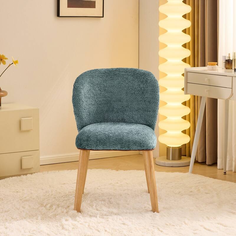 Modern Curved Back Accent Chair - Blue