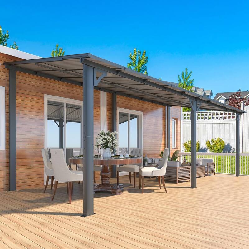 AECOJOY Wall Mounted Gazebos Pergola Gazebo Awnings for Backyard